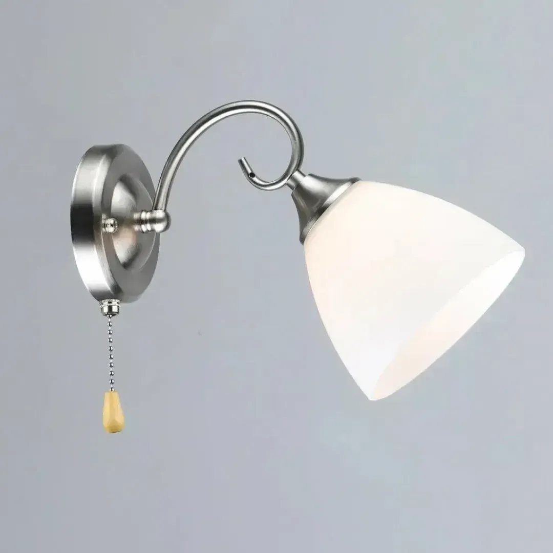 Бра настінне Valeso з металевим каркасом Е27 IP20 N6681/1W Нікель (28687781)