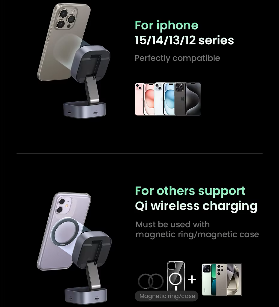 Зарядное устройство для Ugreen W526 MagSafe Qi 20W Magnetic для iPhone (21782364) - фото 7 Зарядное устройство для Ugreen W526 MagSafe Qi 20W Magnetic для iPhone (21782364) - фото 7