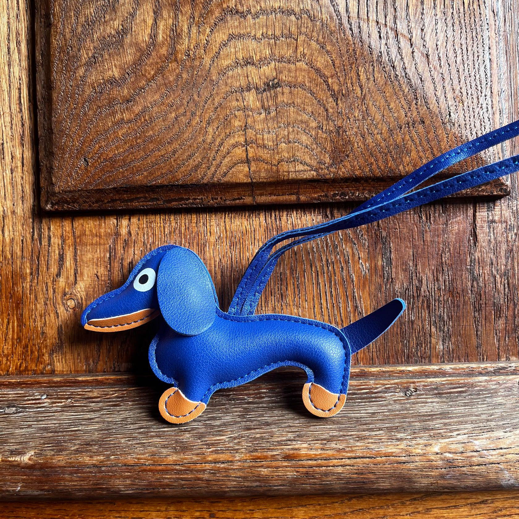 Брелок-підвіска в стилі Hermes Такса на сумку косметичку пенал Синій - фото 2 Брелок-підвіска в стилі Hermes Такса на сумку косметичку пенал Синій - фото 2