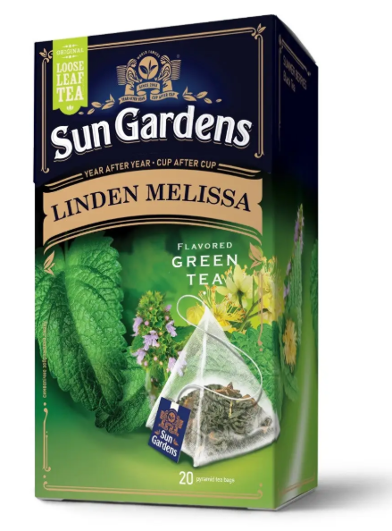 Чай зелений Sun Gardens Linden Melissa 37,5 г (20 пірамідок)