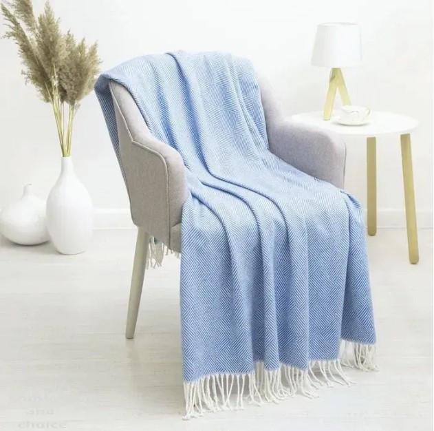 Плед бавовняний Vladi Валенсія №3 Parquet 140х200 см Білий/Блакитний (28092425) - фото 2 Плед бавовняний Vladi Валенсія №3 Parquet 140х200 см Білий/Блакитний (28092425) - фото 2