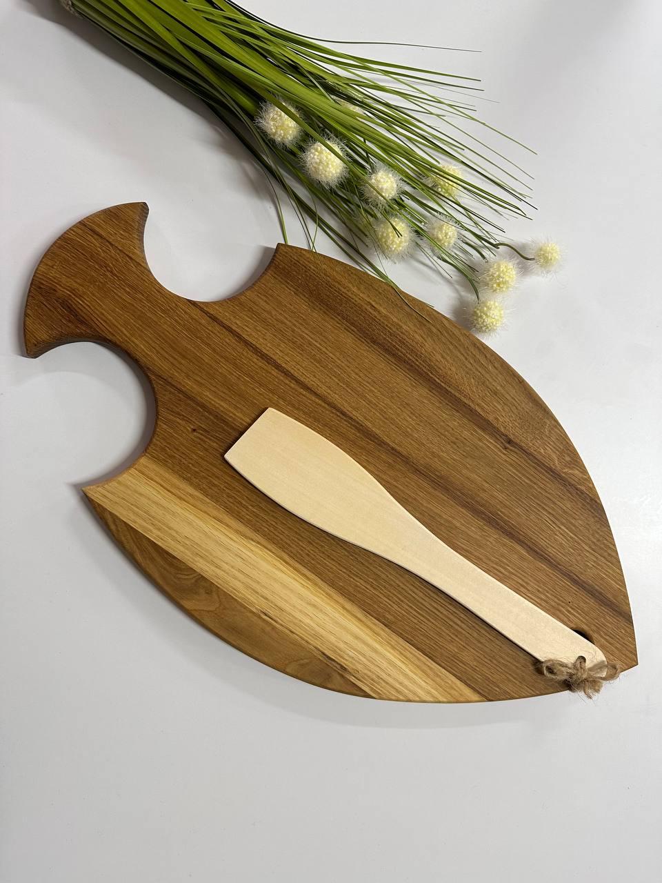 Доска кухонная разделочная Рыба дубовая ручной работы 50х27 см (2530594723)