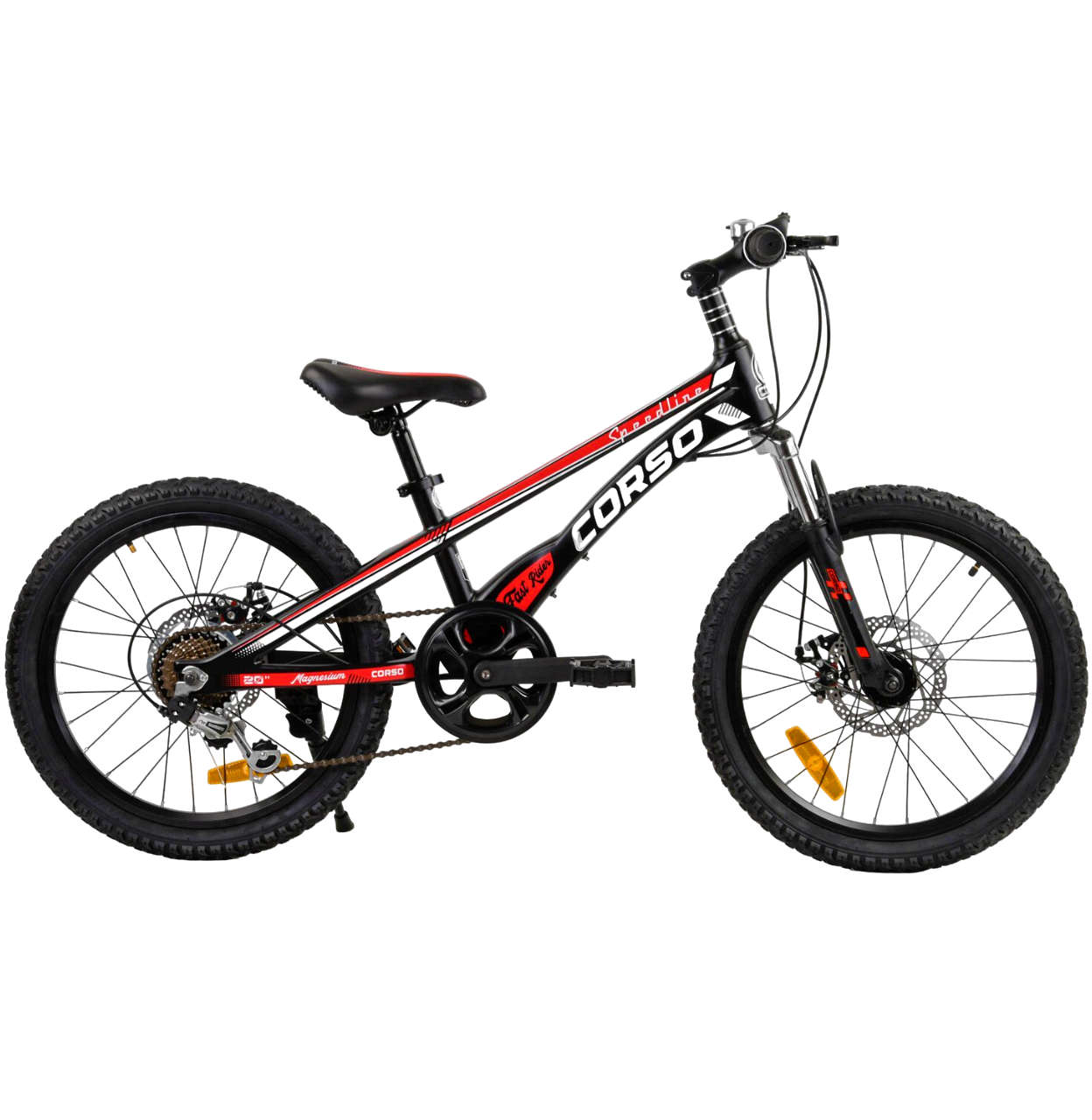 Детский велосипед Corso Speedline 20" магниевая рама 11" Черный/Красный (MG-29535)