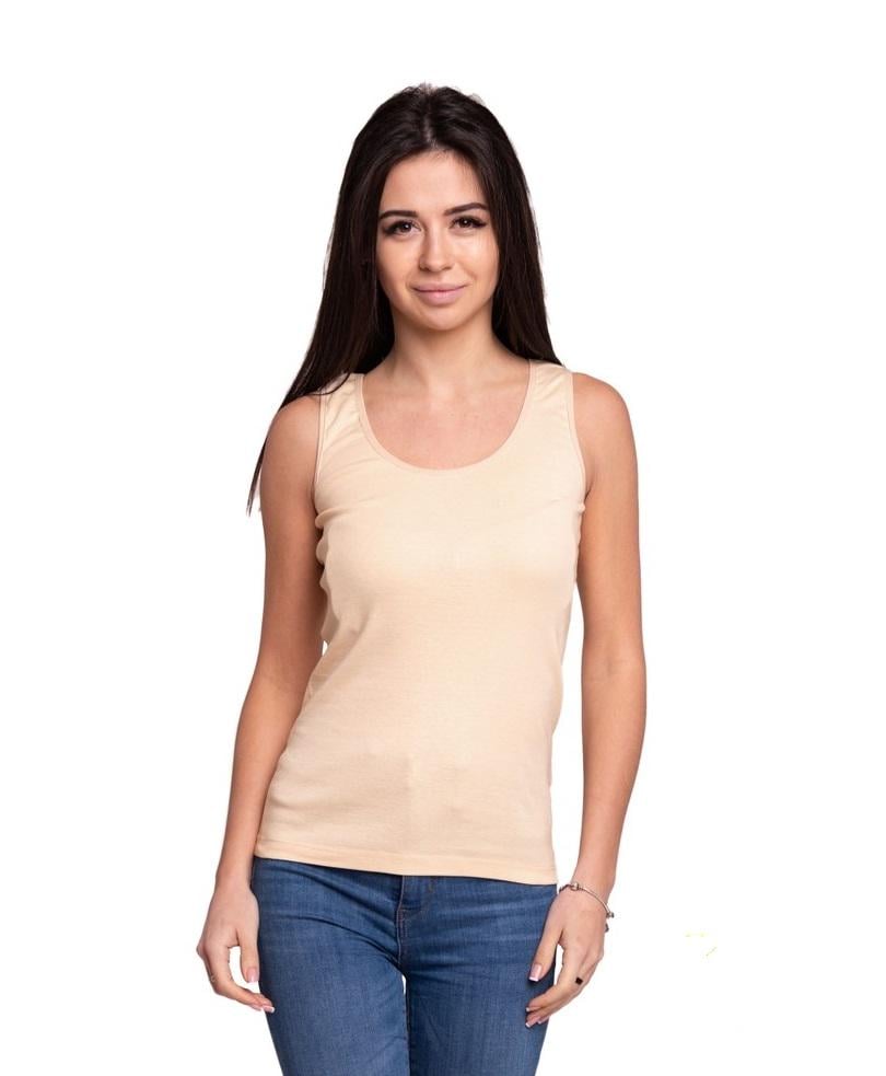 Женская майка на широкой бретельке НатаЛюкс 21-2110328755 XL (50-52р.) Бежевый