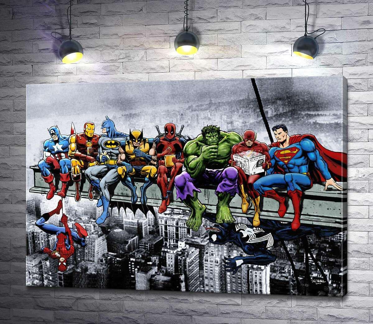 Картина ArtPoster Обед супергероев Marvel на небоскребе 130x92 см Модуль №1 (001229) Картина ArtPoster Обед супергероев Marvel на небоскребе 130x92 см Модуль №1 (001229)