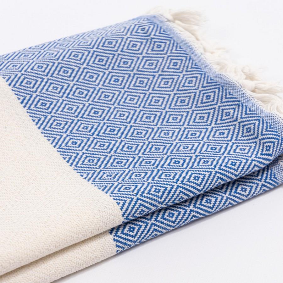 Полотенце Peshtemal Elmas 100х180 см Темно-Синий/Кремовый - фото 3