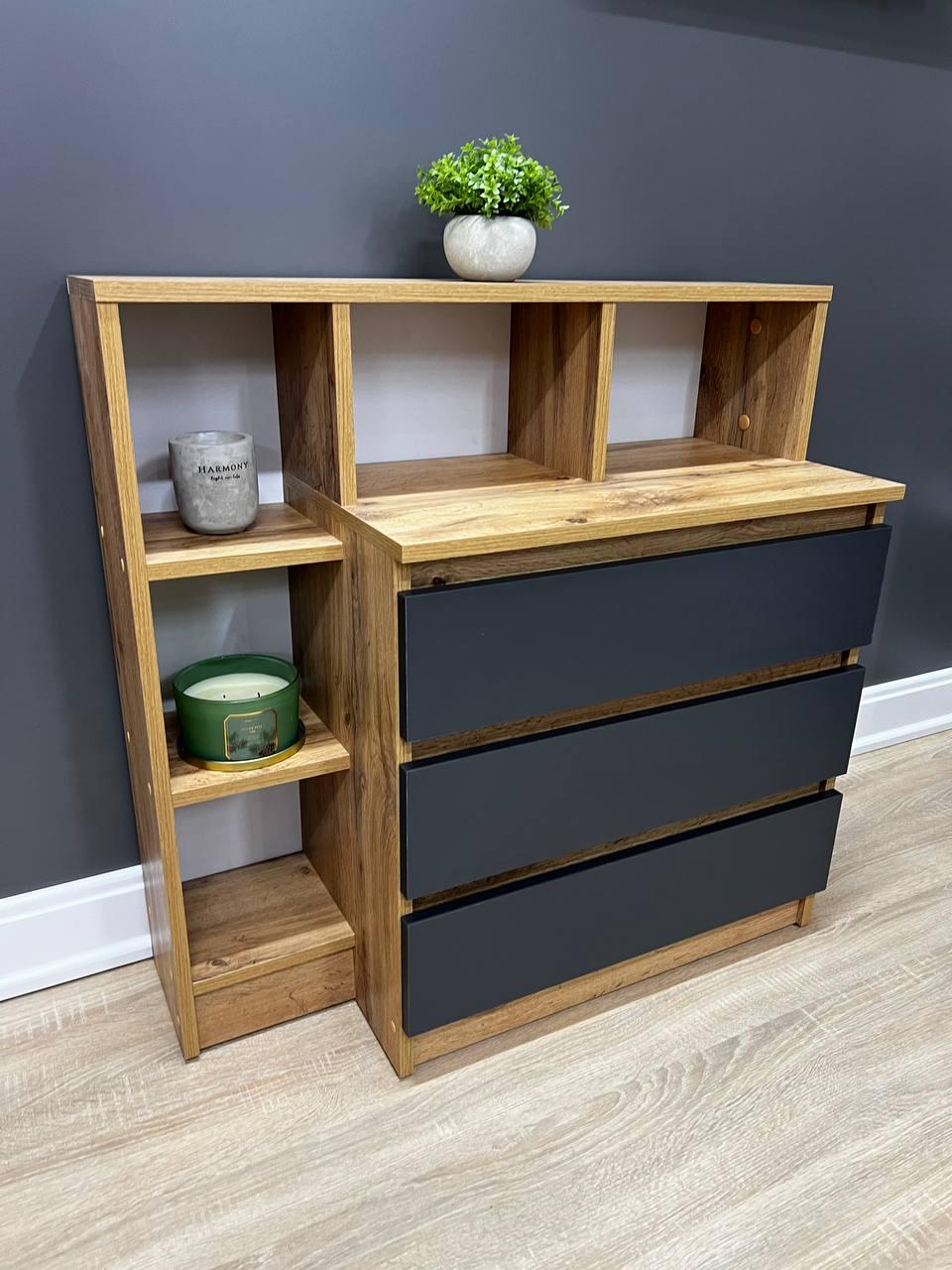 Комод Дженіфер 800х800х340 мм Дуб Аппалачі/Антрацитовий - фото 5 Комод Дженіфер 800х800х340 мм Дуб Аппалачі/Антрацитовий - фото 5