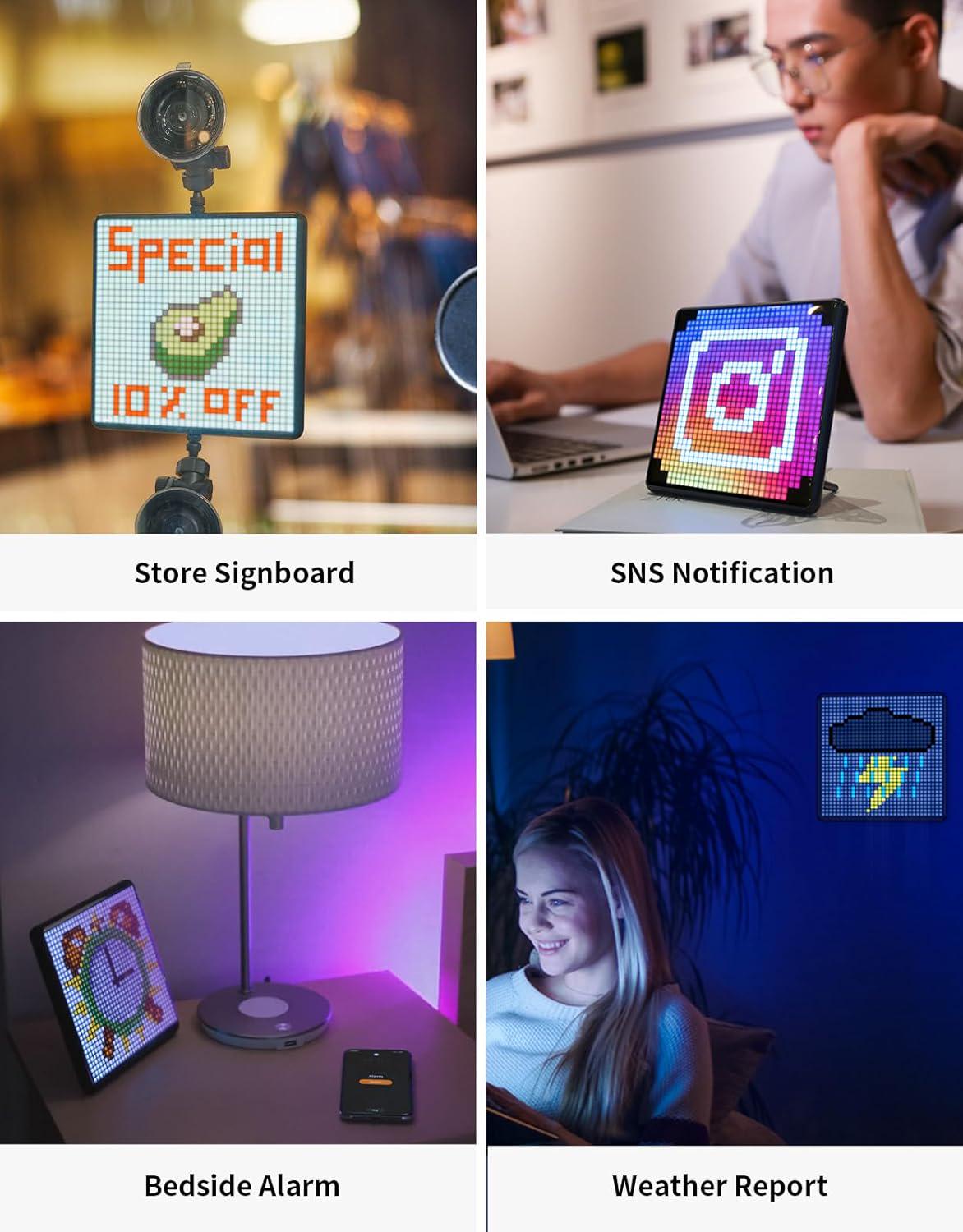 Дисплей управления мобильным телефоном Divoom Pixoo-Max Pixel Display APP с программируемым светодиодным экраном 32x32 см (12349000) - фото 7 Дисплей управления мобильным телефоном Divoom Pixoo-Max Pixel Display APP с программируемым светодиодным экраном 32x32 см (12349000) - фото 7
