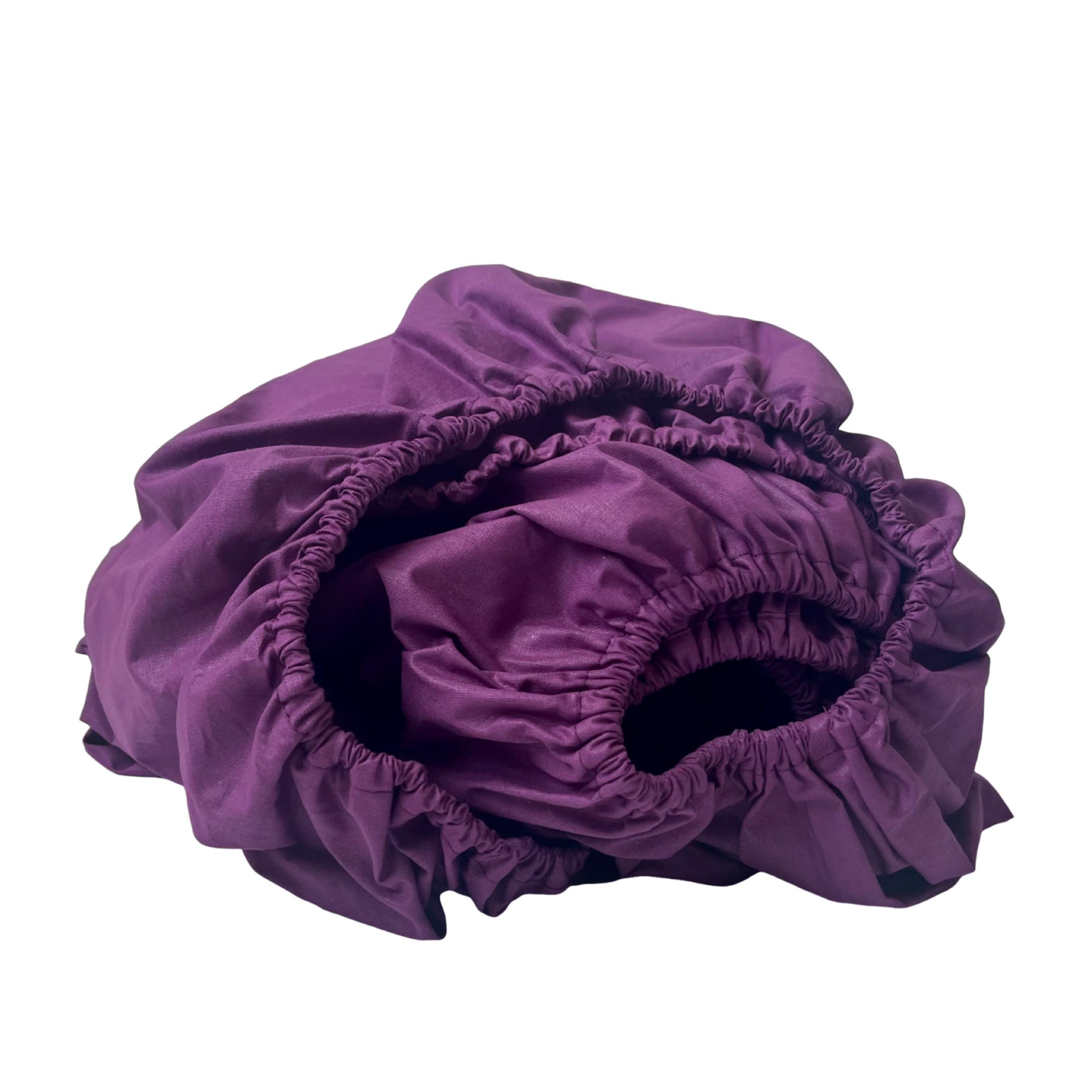 Простыня на резинке сатиновая MinkyHome 200х200+20 Фиолетовая