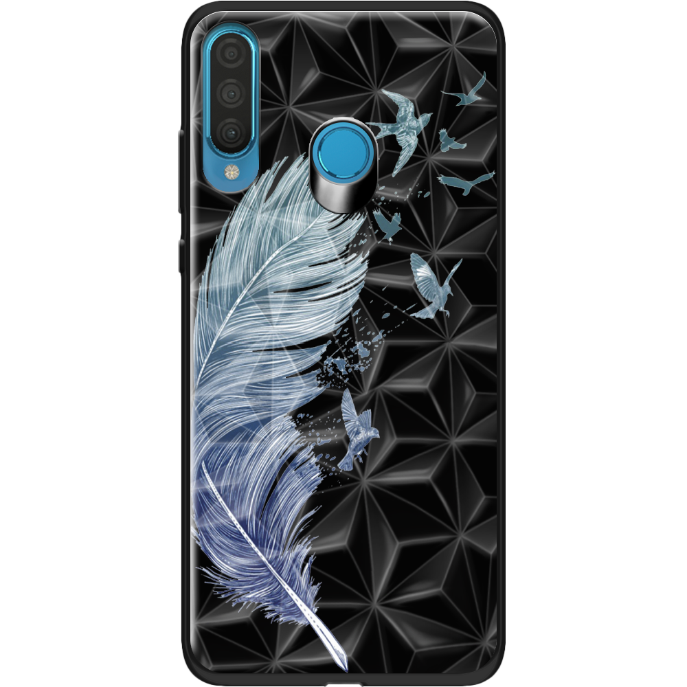 Чехол Boxface Huawei P30 Lite Feather Черный силикон с призмой (36871-cc38-37851)