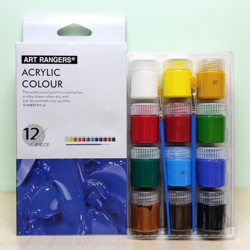 Акрилові фарби художні з пензлем 12 кольорів по 15 мл (37-122595) - фото 8