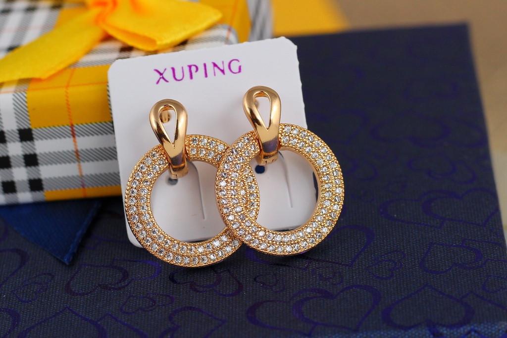 Серьги Xuping Jewelry Кольцо в кольце 2,5 см Золотистый (1811611029)