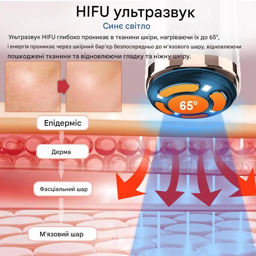 Масажер для обличчя багатофункціональний антивіковий HIFU RF LiftPro з мікрострумами - фото 4
