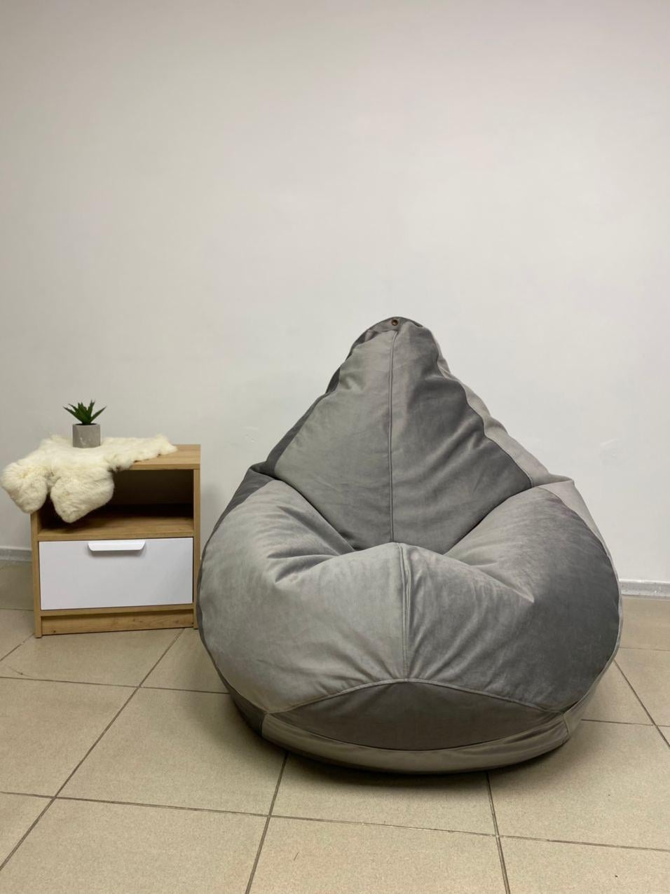 Бескаркасное кресло-мешок SkyPuff MEGA Груша Florida XXXL 160х120 см Dark Grey (1160002)