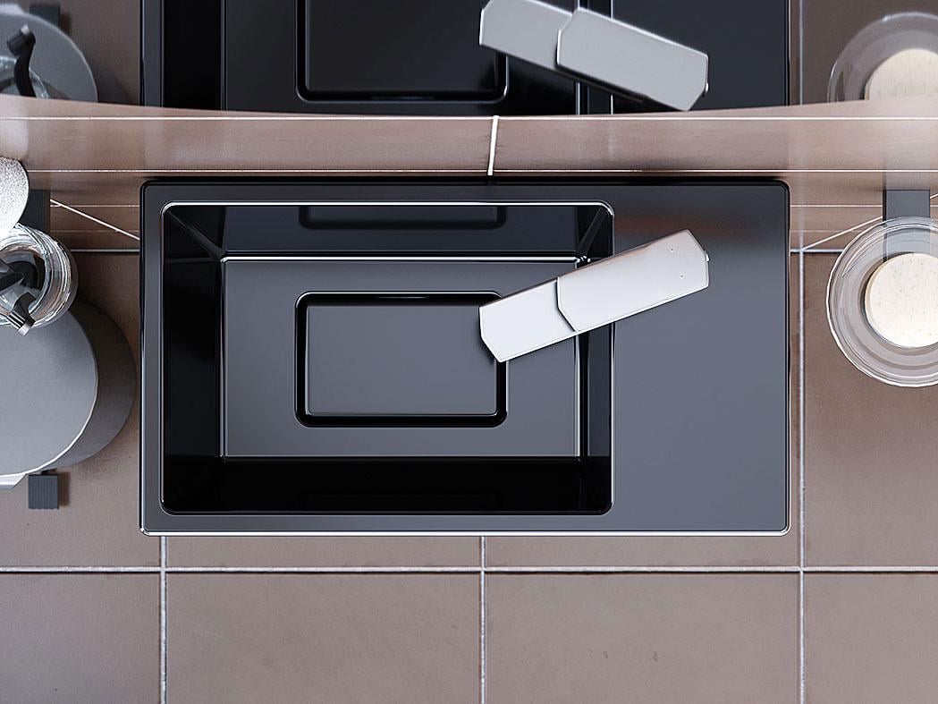 Умывальник подвесной Luxor Aldo R Black (742) - фото 11