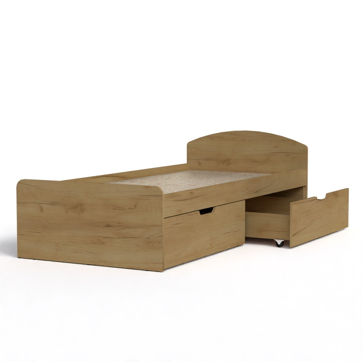 Кровать односпальная Компанит 90+2 с ящиками 204,2х94,4х65 см Дуб крафт золотой (11785)