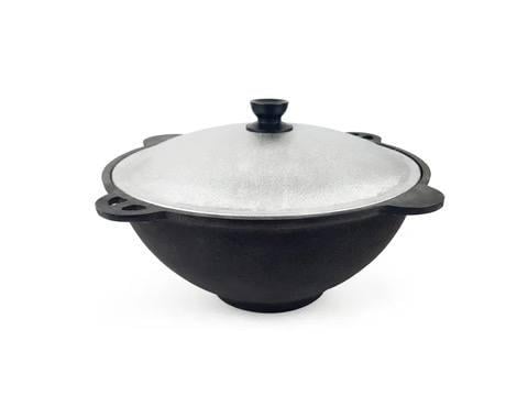 Узбецький казан чавунний BARAKA з алюмінієвою кришкою 12 л