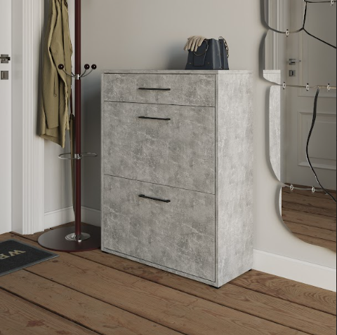 Комод для обуви на 2 отдела 700х280х920 мм Бетон (T-207) - фото 1