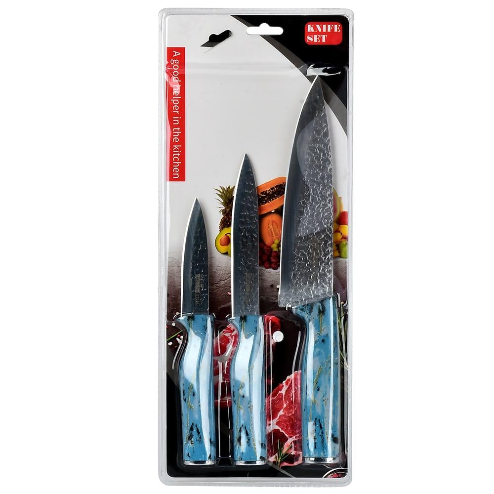 Набор кухонных ножей Stenson Space gold в наборе 3 шт. 15.5х37 см Голубой (R97594)