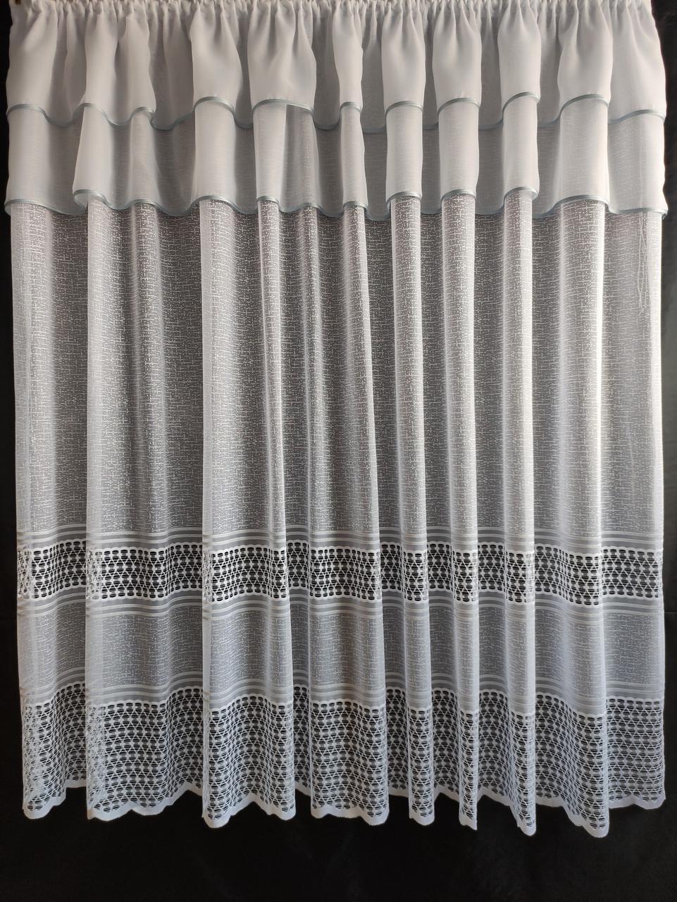 Занавеска с двойным ламбрекеном 290x175 см Белый с серебром (жак-лам2) - фото 1 Занавеска с двойным ламбрекеном 290x175 см Белый с серебром (жак-лам2) - фото 1