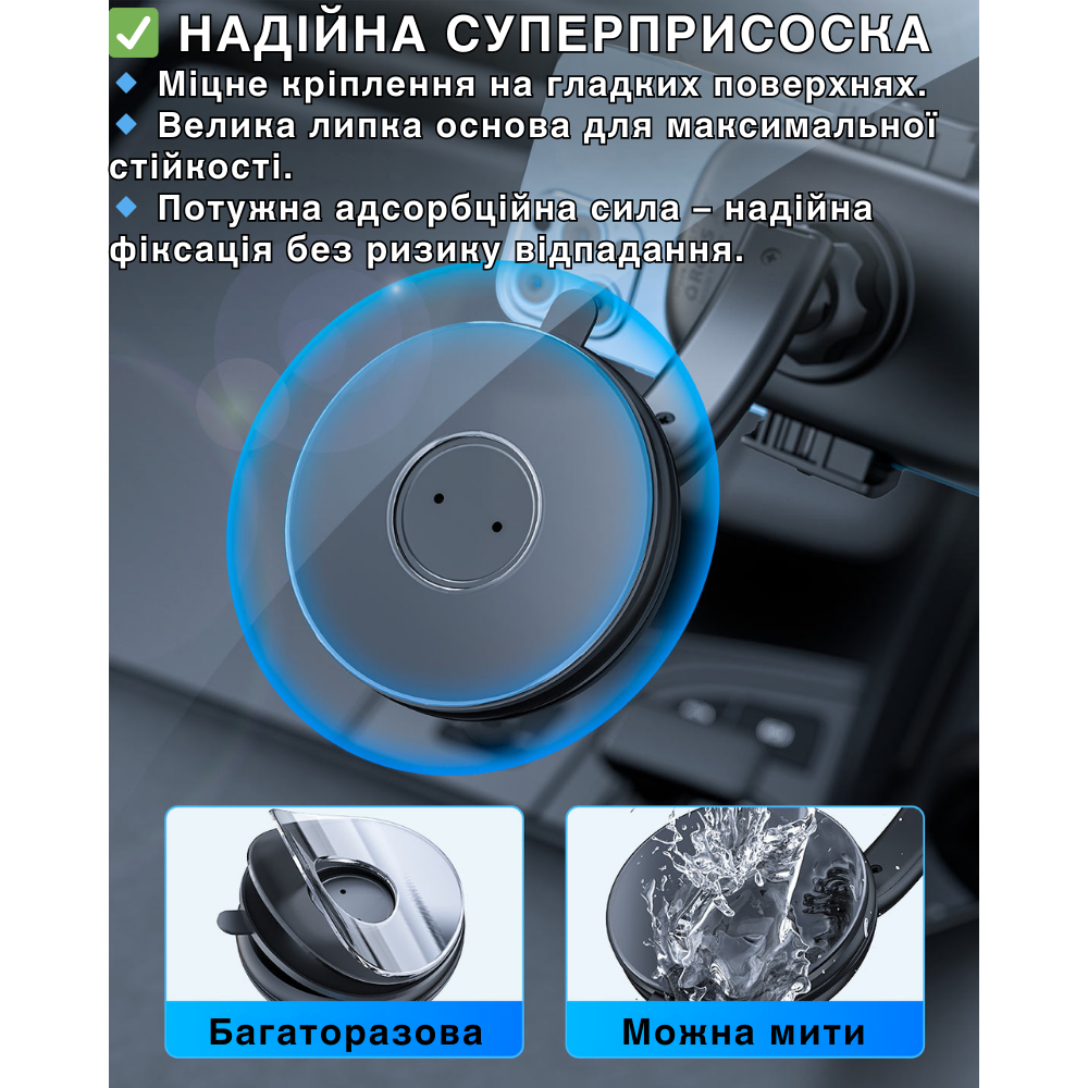 Тримач для телефона в машину Acefast на панель/скло/решітку Чорний (D5) - фото 7 Тримач для телефона в машину Acefast на панель/скло/решітку Чорний (D5) - фото 7