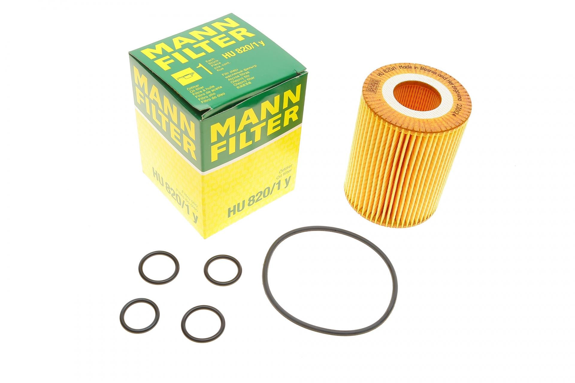 Фильтр масляный Mann-Filter для Chevrolet Cruze/Trax/Opel Astra H/J/Corsa D/Meriva/Mokka/Zafira 1,7CDTI 06- (HU 820/1 Y)