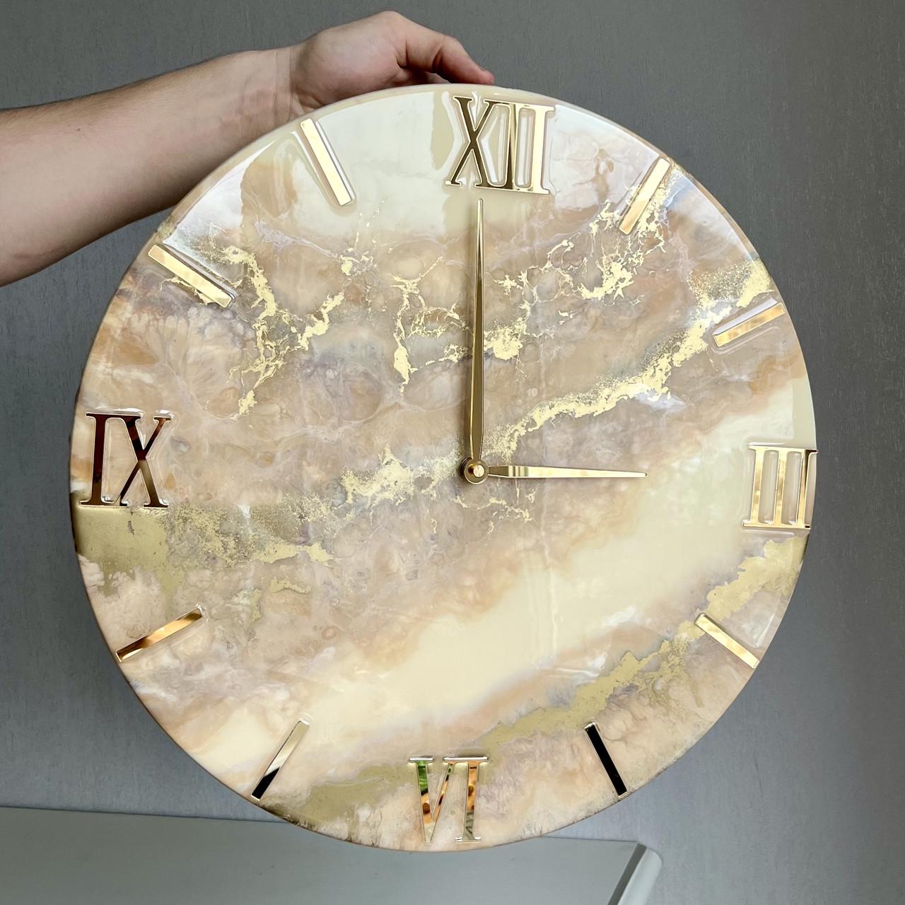 Часы настенные круглые из эпоксидной смолы EPOXY M109 35x35 см