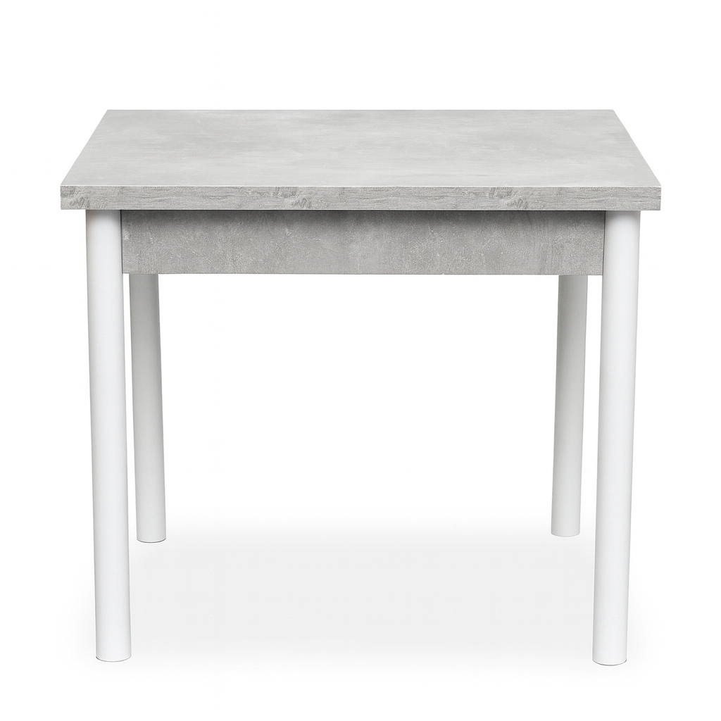 Обідній стіл Оскар розкладний 60х80/80х120х75 см Бетон світлий/Білий (28374325)