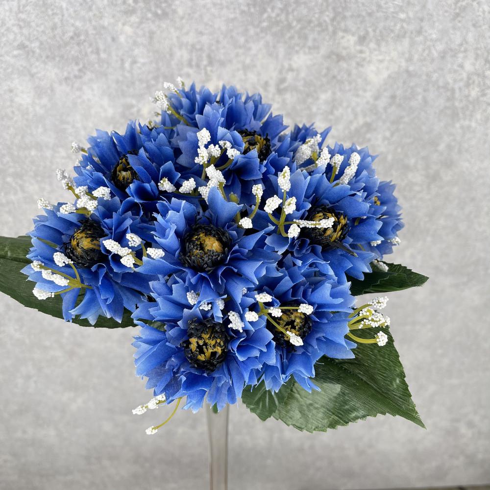 Искусственные цветы Букет василек Светло-синий (5155-3)