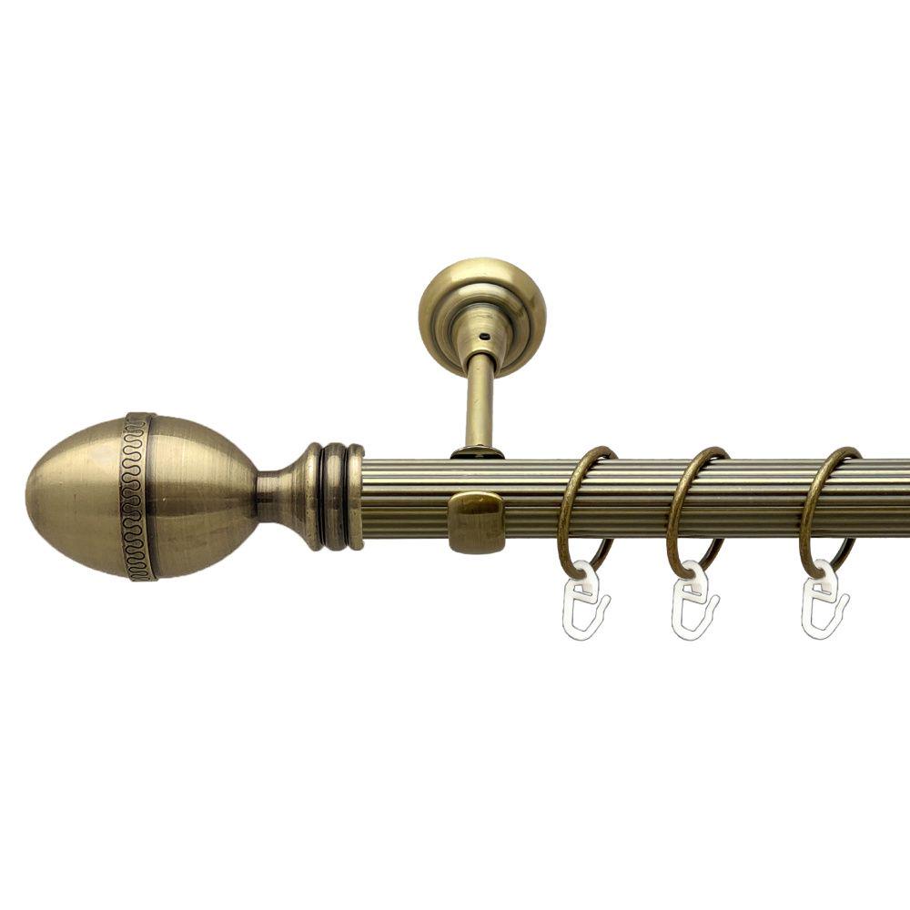 Карниз Orvit Фарже металевий однорядний відкритий рифлена труба кільце металеве 25 мм 200 см Антик (00-00017650)