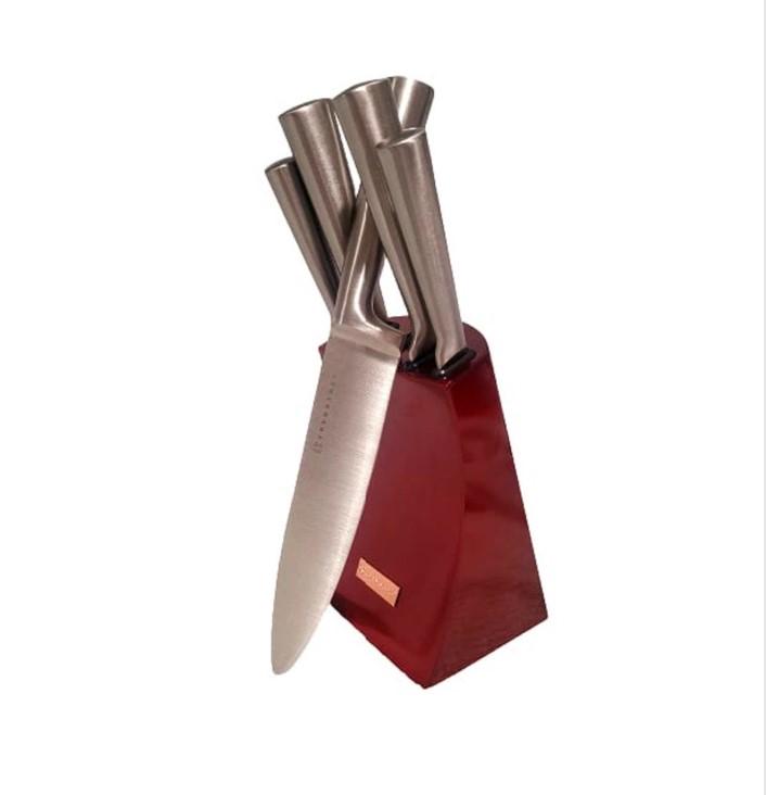 Набор ножей Edenberg EB-11008 с подставкой 6 пр. Red (EB-11008-2)