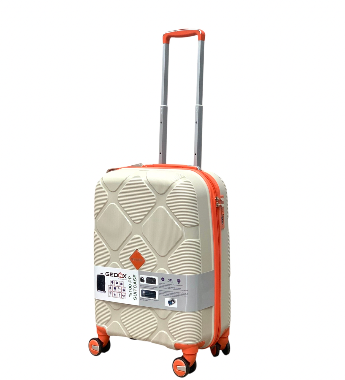Чемодан Gedox PP011-S полипропилен на 4-х двойных колесах маленький S 50 л