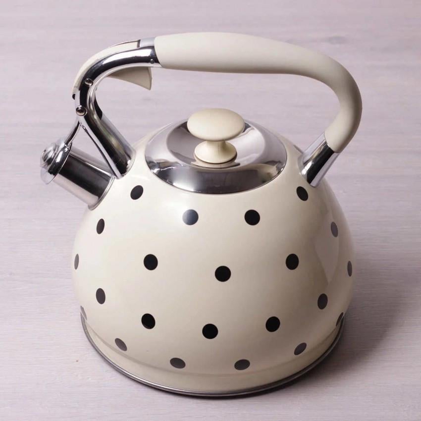 Чайник Kamille КМ-0695AN з неіржавкої сталі зі свистком 3 л Бежевий (1105575088) - фото 1