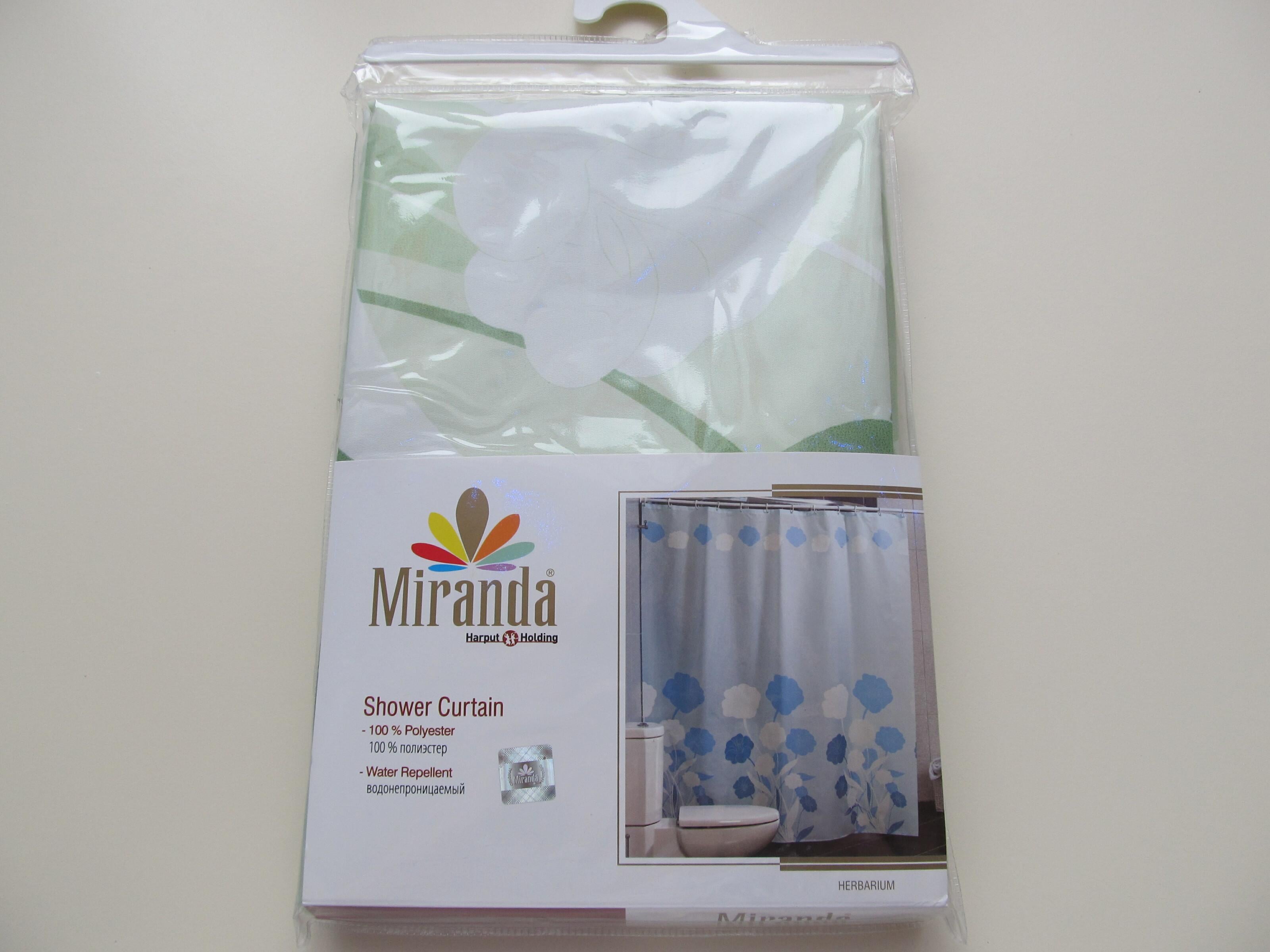 Штора для ванной Miranda HERBARIUM Зеленый (27306817)