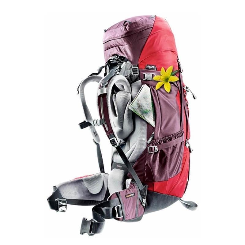 Туристичний рюкзак Deuter Aircontact 60+10 л SL Aubergine-cranberry (3320416 5518) - фото 4