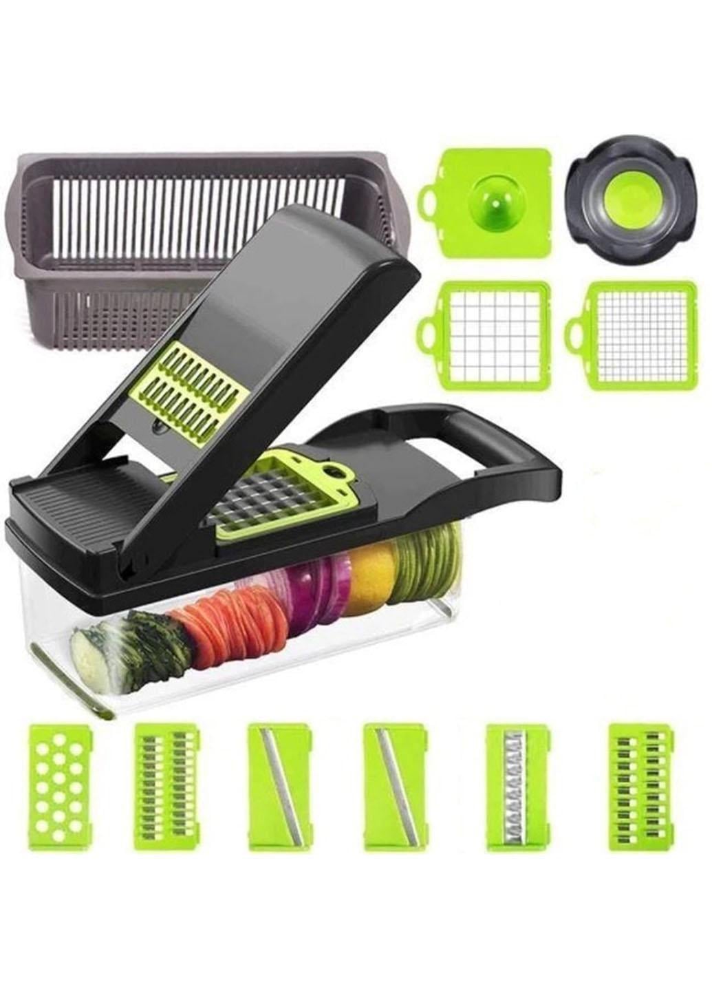 Овощерезка многофункциональная Veggie Slicer MAG-617 14в1 с контейнером Серый (6172U)