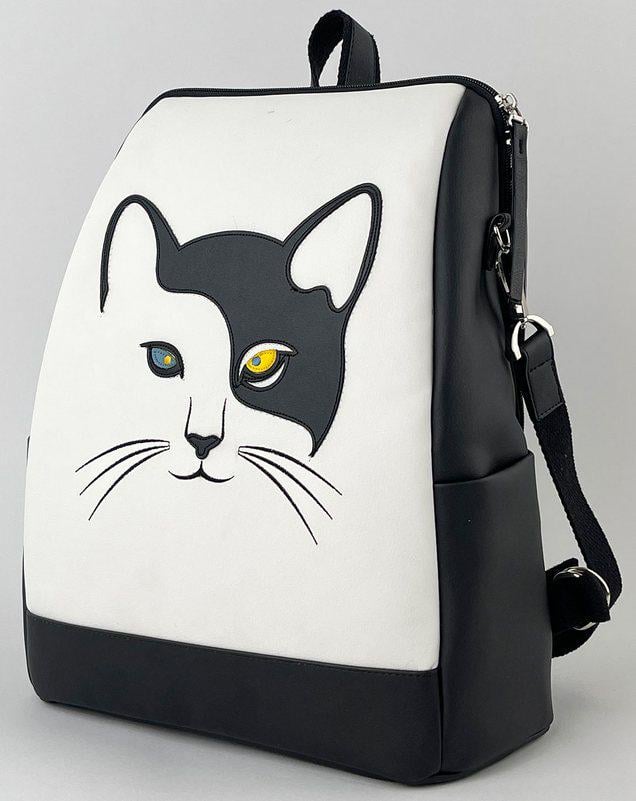 Міський рюкзак жіночий Alba Soboni 240013 з кишенею для ноутбука 13,6" Чорно-білий