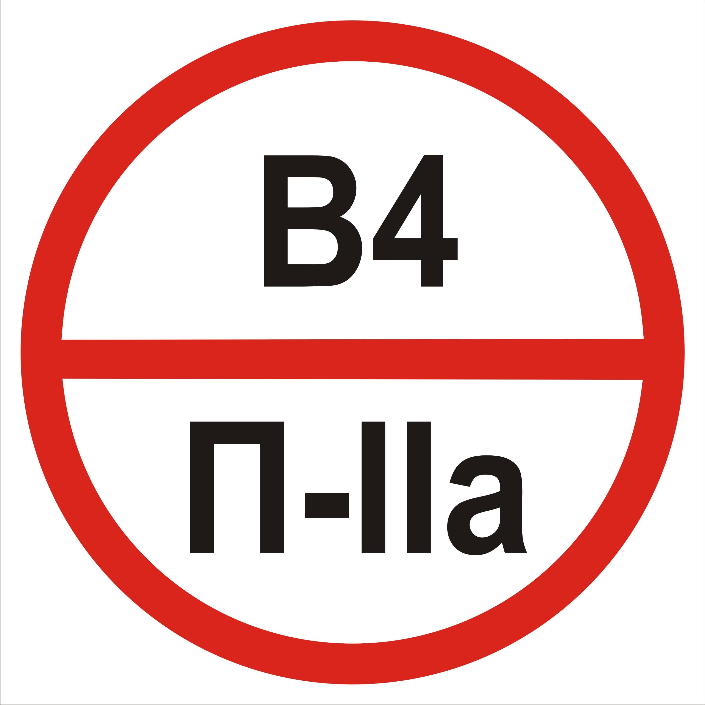 Табличка категория помещения В4/П2а 20х20 см (00198)