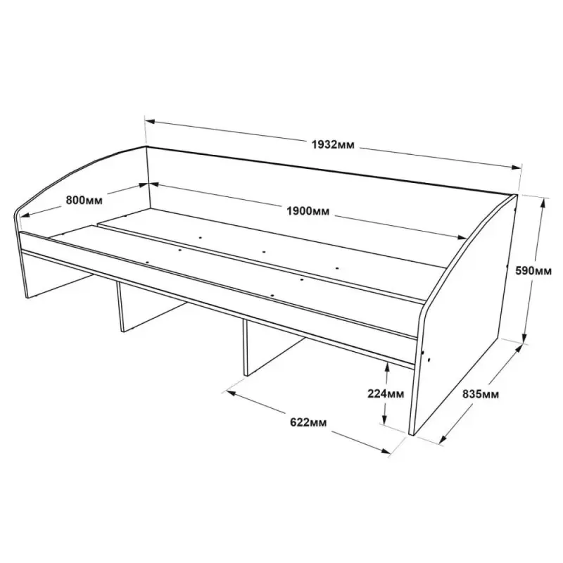 Ліжко односпальне Комфорт-3 80х190 см Графіт (26788542) - фото 5 Ліжко односпальне Комфорт-3 80х190 см Графіт (26788542) - фото 5