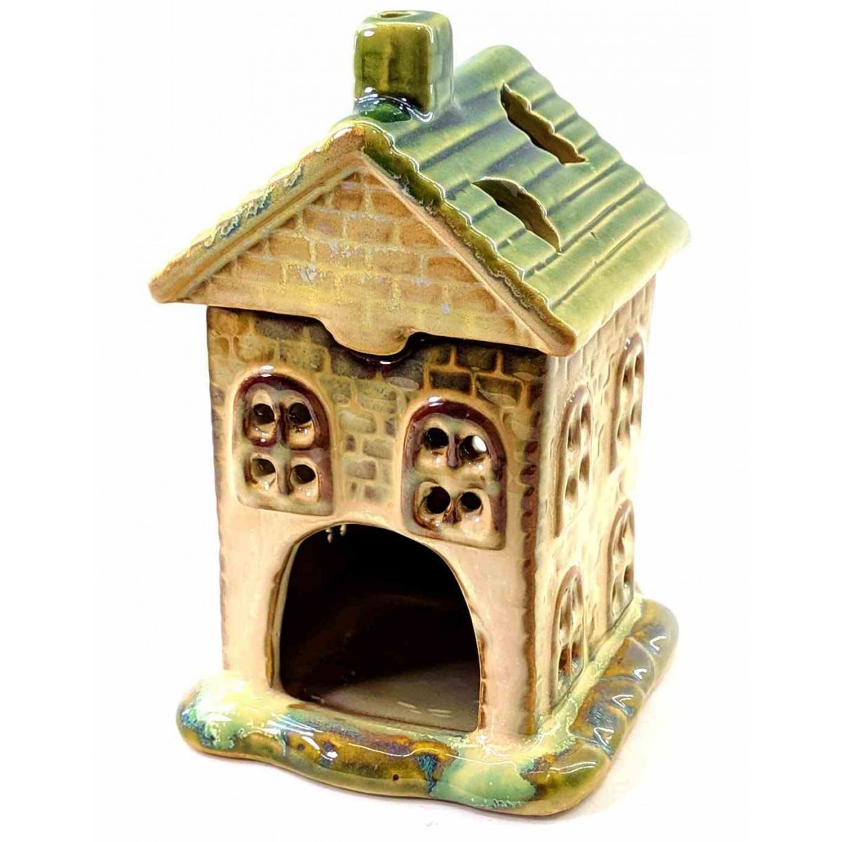 Аромалампа керамічна Будиночок 15х9х10 см Green