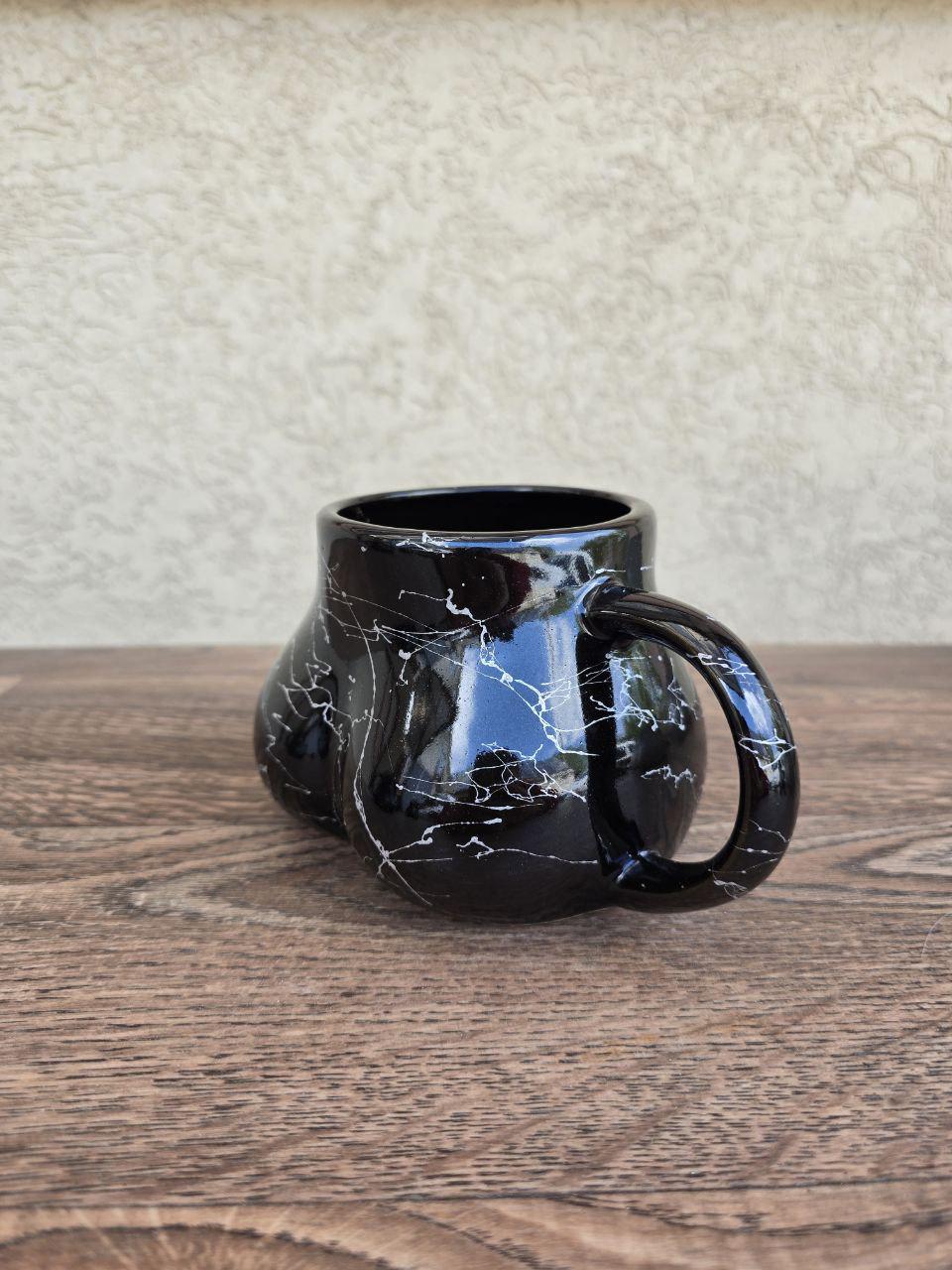 Бокал Сідниця мармур 600 мл Чорний (26159764) - фото 3