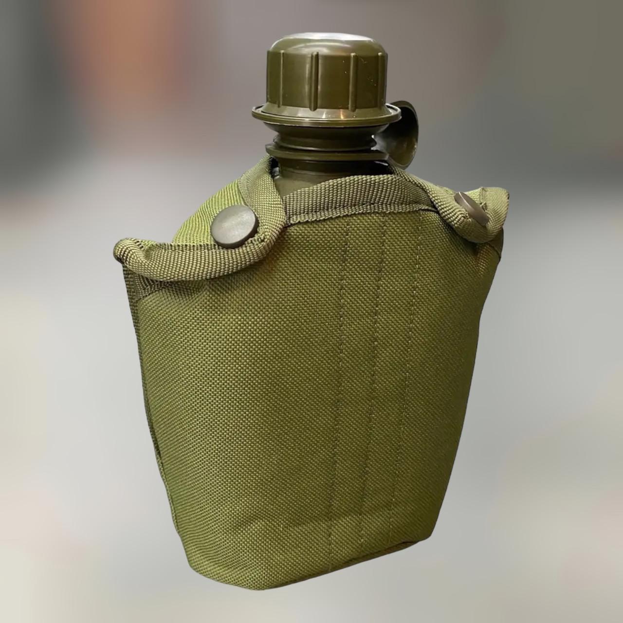 Фляга військова Attack пластикова у чохлі Attack кріплення на ремінь 0,8 л Олива (241338)