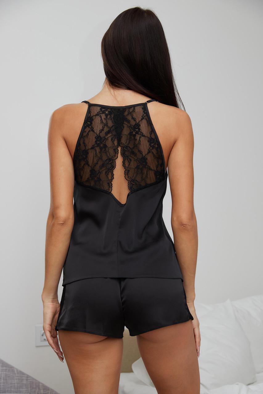 Комплект домашний Julia Ulich майка с кружевом/шорты M Черный (7026_25) - фото 2 Комплект домашний Julia Ulich майка с кружевом/шорты M Черный (7026_25) - фото 2