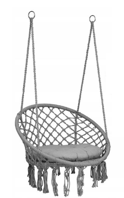 Садовое подвесное кресло-качеля с подушкой Бохо Jumi Grey до 150 кг Серый