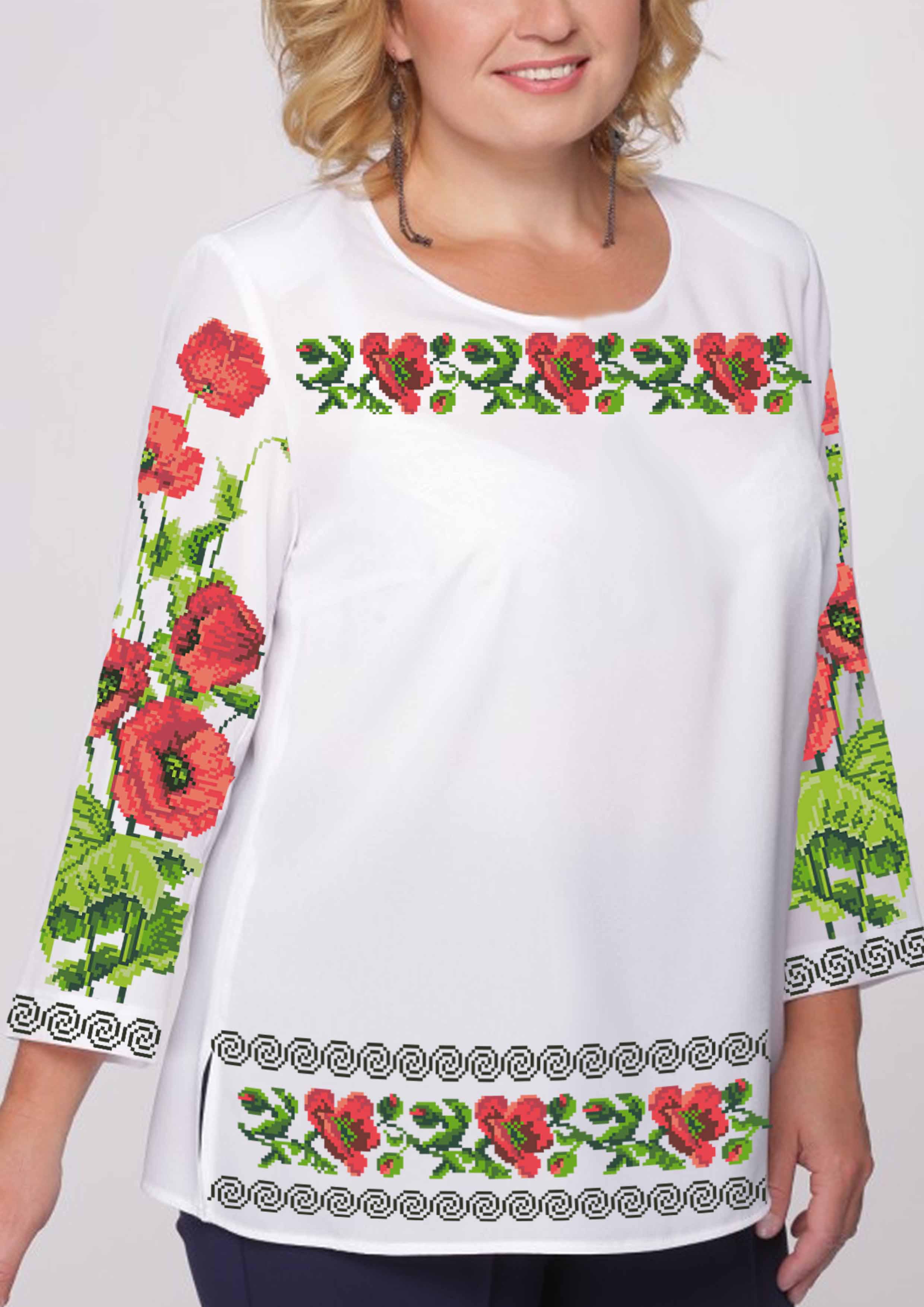 Заготовка для вишивки нитками або бісером сорочка СЖ-72 габардин Заготовка для вишивки нитками або бісером сорочка СЖ-72 габардин