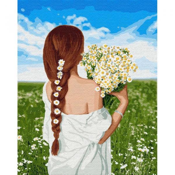 Картина по номерам Идейка Цветы Люди Очаровательная украиночка 40х50 см в термопакете (КНО4747-mt)