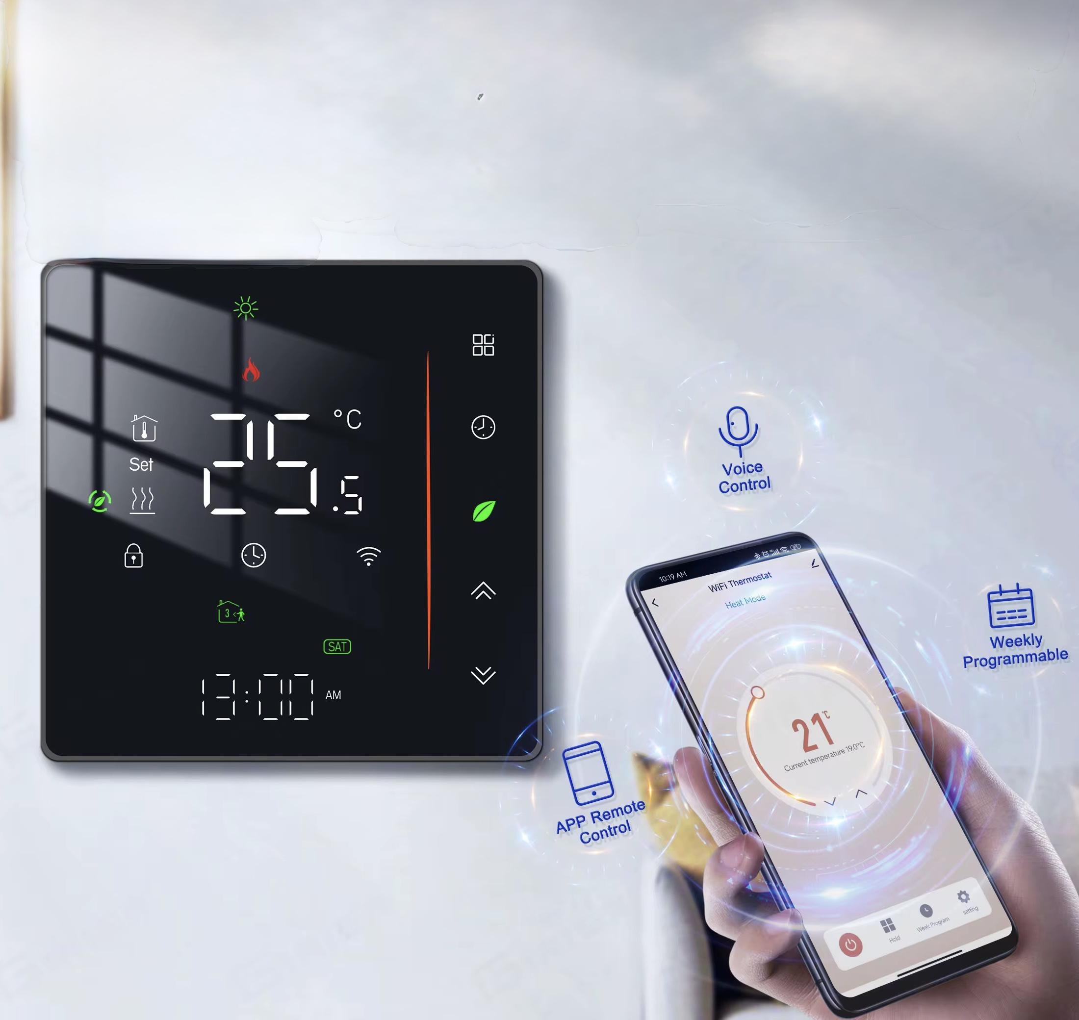 Терморегулятор Smart PRO Wi-Fi для теплої підлоги Black (26394571) - фото 4