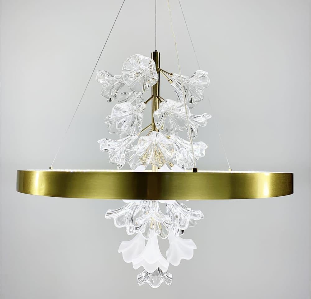 Люстра світлодіодна із ніжними квітами Ø 100 см Латунь (D9001-1000)