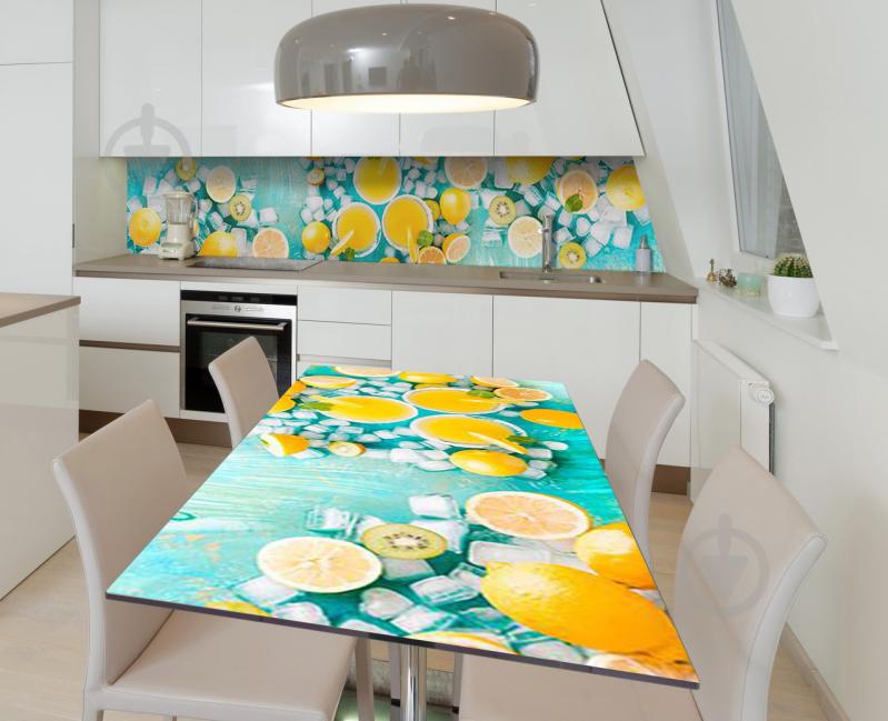 Наклейка 3Д виниловая на стол Zatarga «Цитрусовый лёд» 650х1200 мм (Z183411/1st)