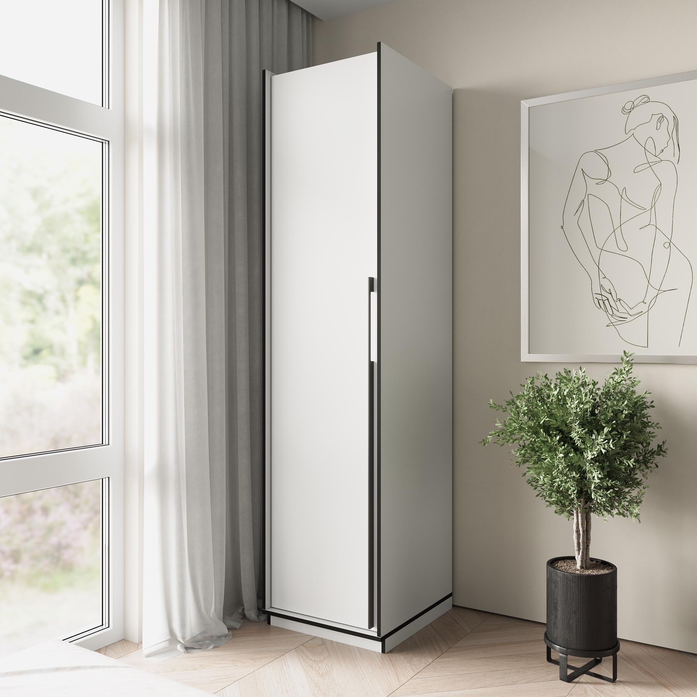 Шафа Moreli Ramo R-00012 з полицями та штангою 518x2100x570 мм Білий (23716178)